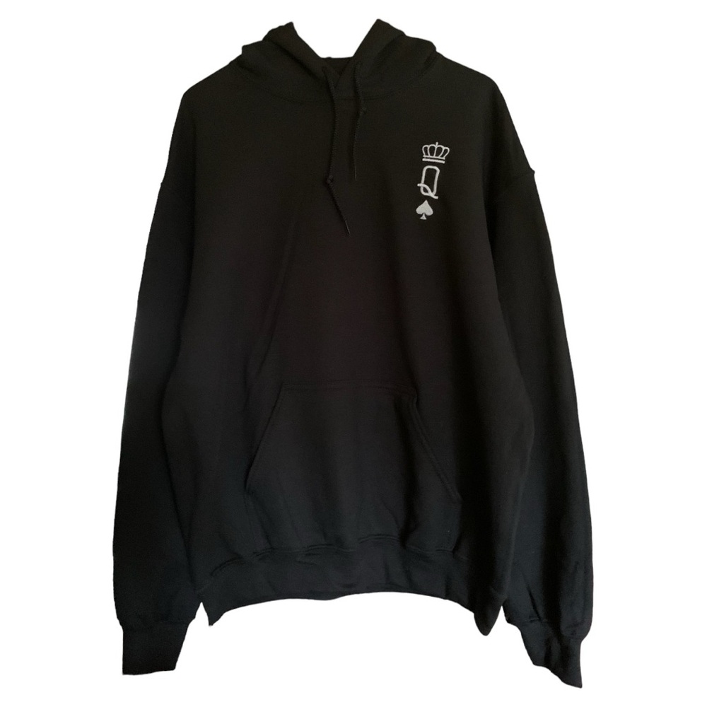 Fruit Of The Loom, black hoodie with embroidery. Size M